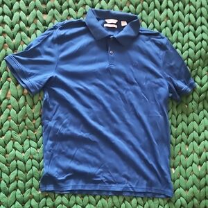 Calvin Klein Mens M Blue Liquid Touch Polo